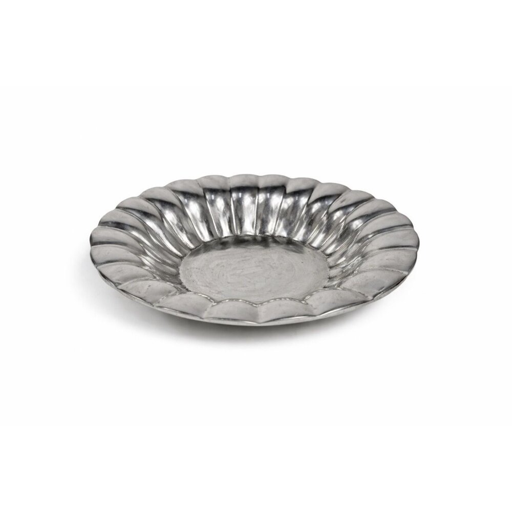 Pewter Bowl Silver Large Fruit Serving Holland Boone Shell Scalloped Round Repla